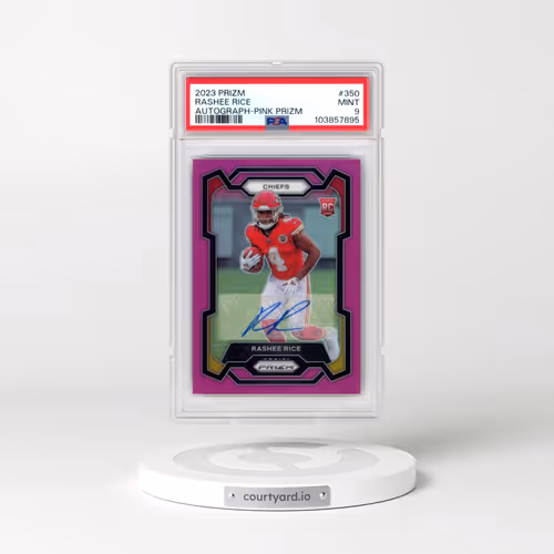 2023 Panini Prizm #350 Rashee Rice - Autograph-Pink Prizm (PSA 9 MINT)