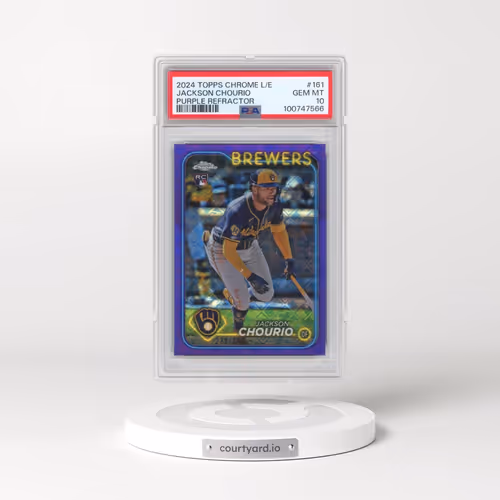 2024 Topps Chrome Logofractor Edition #161 Jackson Chourio - Purple Refractor (PSA 10 GEM MINT)