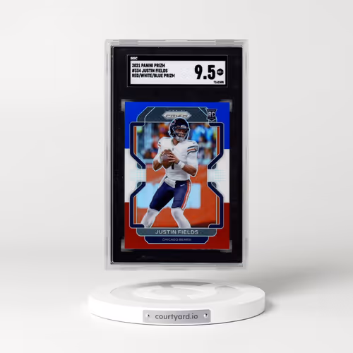 2021 Panini Prizm #334 Justin Fields - Red/White/Blue Prizm (SGC 9.5 MINT+)