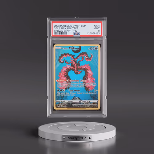 2023 Pokémon Swsh Black Star Promo #284 Galarian Moltres - Crown Zenith Tins (PSA 9 MINT)