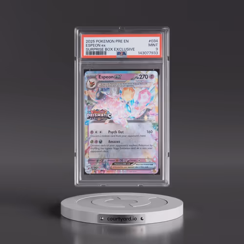 2025 Pokémon Pre EN-Prismatic Evolutions #034 Espeon EX - Holo Surprise Box Exclusive (PSA 9 MINT)