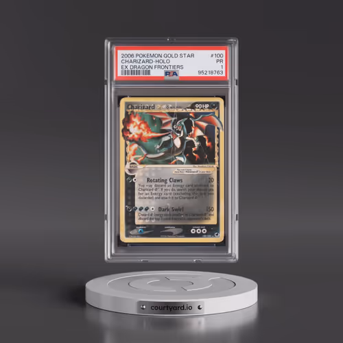 2006 Pokémon EX Dragon Frontiers #100 Charizard - Holo Gold Star (PSA 1 PR)