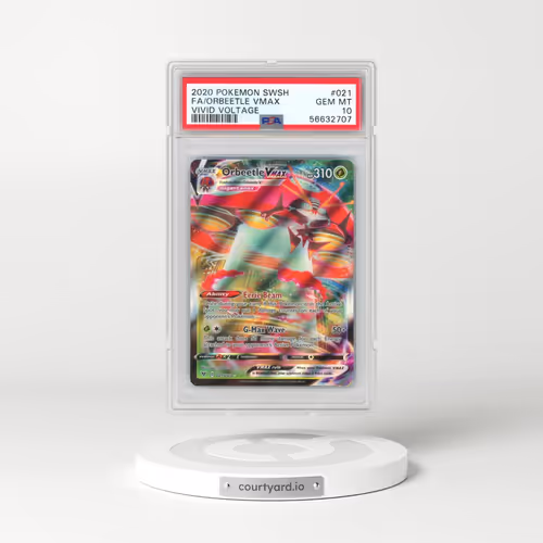 2020 Pokémon Sword & Shield Vivid Voltage #021 Orbeetle Vmax - Full Art (PSA 10 GEM MINT)