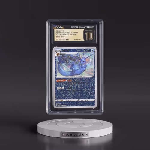 2025 Gem Pack Volume 2 - CBB2C - Simplified #02 05/14 Vaporeon - Stars Holo (CGC 10 PRISTINE)