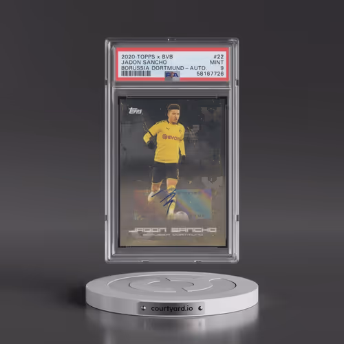 2020 Topps X Bvb Borussia Dortmund #22 Jadon Sancho - Autograph (PSA 9 MINT)