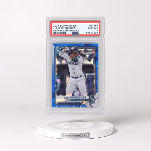 2021 Bowman Sapphire Edition Chrome Prospects #BCP86 Julio Rodriguez (PSA 10 GEM MINT)