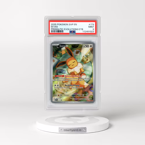 2025 Pokémon Svp EN-SV Black Star Promo #173 Eevee - Prismatic Evolutions Elite Trainer Box (PSA 9 M