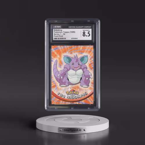 1999 Series 1 (Oval Nintendo Seal) #34 Nidoking - First Print (Blue Topps Logo) (CGC 8.5 NM-MT+)