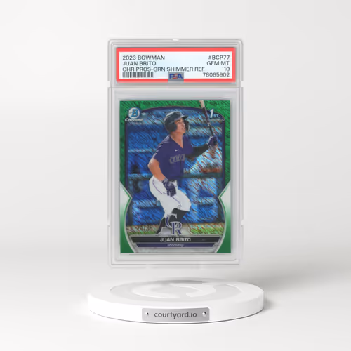 2023 Bowman Chrome Prospects #BCP77 Juan Brito - Green Shimmer (PSA 10 GEM MINT)