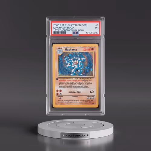 2000 Pokémon 2-Player CD-Rom Starter Set #8 Machamp - 1st Edition Cosmos Holofoil (PSA 1 PR)