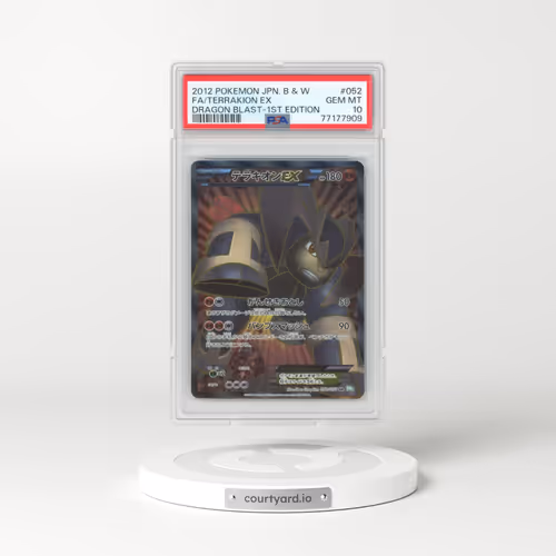 2012 Pokémon Black & White Dragon Blast #052 Terrakion EX - 1st Edition Holo Full Art (PSA 10 GEM MINT)