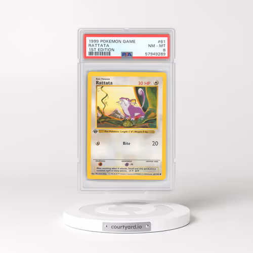 1999 Base Set #61 Rattata - 1st Edition Shadowless (PSA 8 NM-MT)