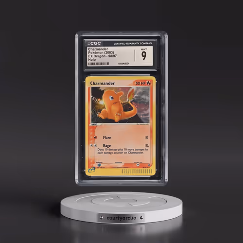 2003 EX Dragon (2003 Copyright, w/ "e" Symbol) #98/97 Charmander - Holo (CGC 9 MINT)