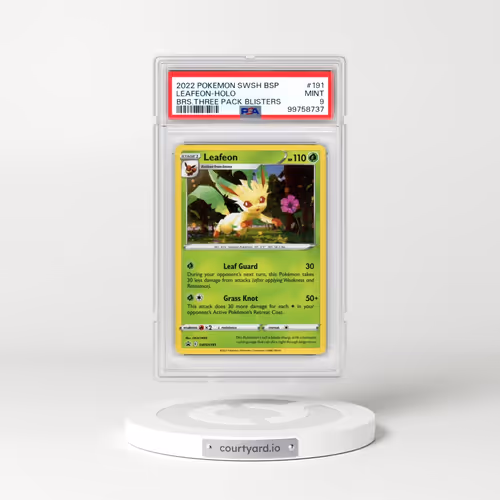 2022 Pokémon Swsh Black Star Promo #191 Leafeon - Holo Brilliant Stars Three Pack Blisters (PSA 9 MINT)