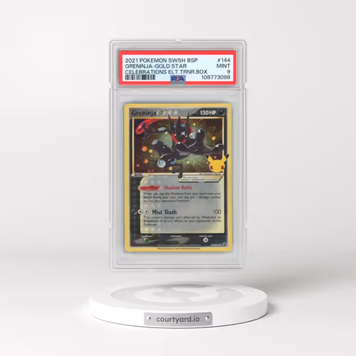 2021 Pokémon Swsh Black Star Promo #144 Greninja-Gold Star - Celebrations Elite Trainer Box (PSA 9 M