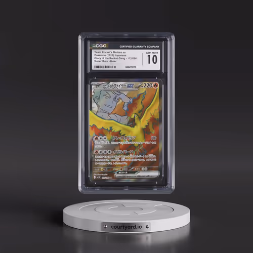 2025 Pokémon SV10-Glory of Team Rocket #112 Team Rocket's Moltres EX - Holo Super Rare (CGC 10 GEM M