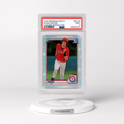 2020 Bowman Draft #BD126 Evan Carter - Chrome-Refractor (PSA 9 MINT)