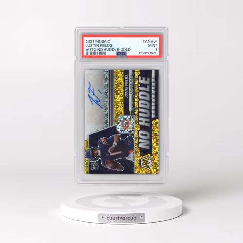 2021 Panini Mosaic Autographs No Huddle #ANHJF Justin Fields - Gold (PSA 9 MINT)