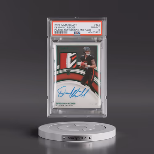 2022 Panini Immaculate Collection #124 Desmond Ridder - Patch Autograph-Emerald (PSA 8 NM-MT)