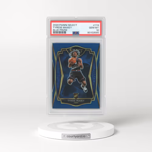 2020 Panini Select #174 Tyrese Maxey - Blue Prizm (PSA 10 GEM MINT)
