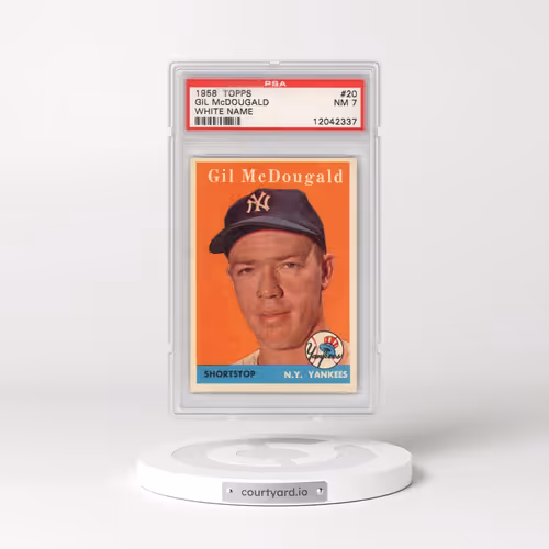 1958 Topps #20 Gil McDougald - White Name (PSA 7 NM)