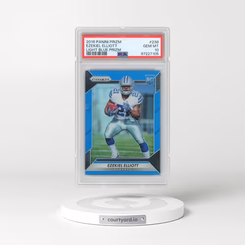 2016 Panini Prizm #238 Ezekiel Elliott - Light Blue Prizm (PSA 10 GEM MINT)