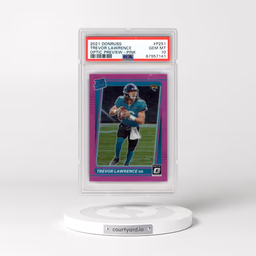 2021 Panini Donruss #P251 Trevor Lawrence - Optic Preview-Pink (PSA 10 GEM MINT)