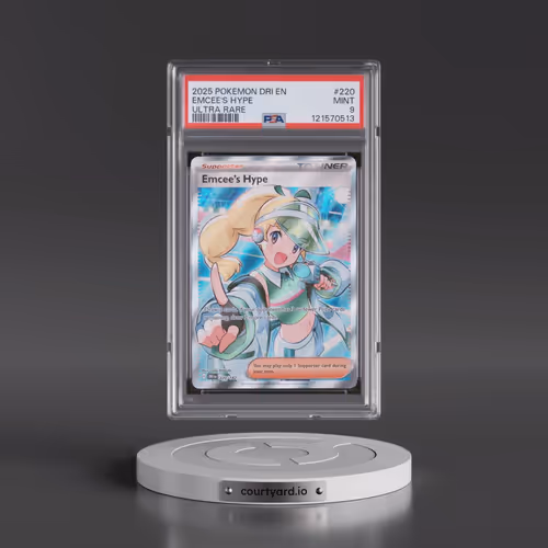 2025 Pokémon Dri EN-Destined Rivals #220 Emcee's Hype - Ultra Rare (PSA 9 MINT)