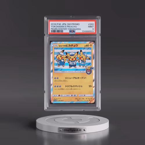 2018 Pokémon SM Promo #282 Yokohama's Pikachu - Pokemon Center Yokohama (PSA 9 MINT)