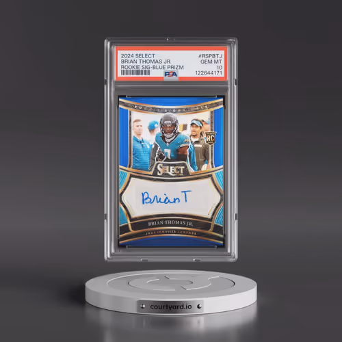 2024 Panini Select Rookie Signatures #RSPBTJ Brian Thomas Jr. - Blue Prizm (PSA 10 GEM MINT)