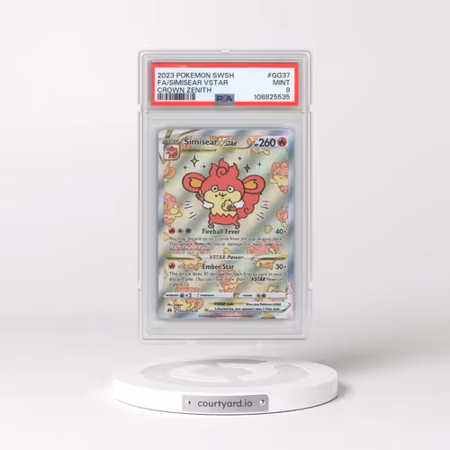 2023 Pokémon Sword and Shield Crown Zenith #GG37 Simisear Vstar - Full Art (PSA 9 MINT)