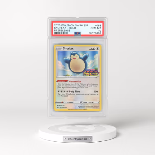 2020 Pokémon Swsh Black Star Promo #068 Snorlax - Holo Prerelease (PSA 10 GEM MINT)