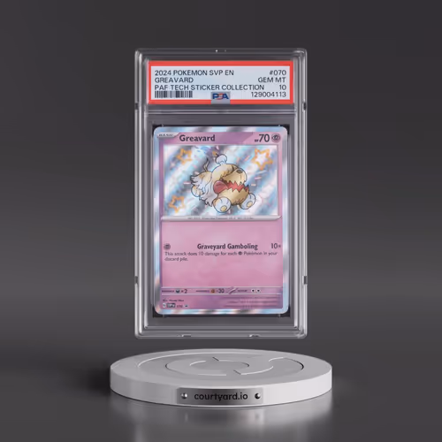 2024 Pokémon Svp EN-SV Black Star Promo #070 Greavard - Paldean Fates Tech Sticker Collection (PSA 1