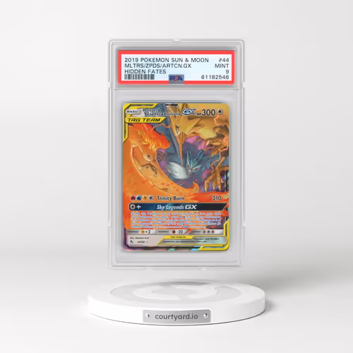 2019 Pokémon Sun & Moon Hidden Fates #44 Moltres & Zapdos & Articuno GX - Holo (PSA 9 MINT)