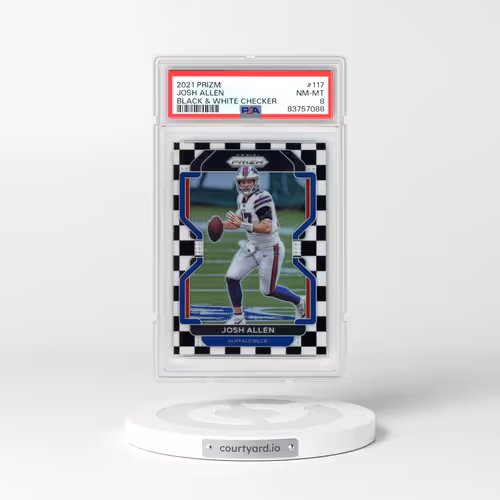 2021 Panini Prizm #117 Josh Allen - Black & White Checker (PSA 8 NM-MT)