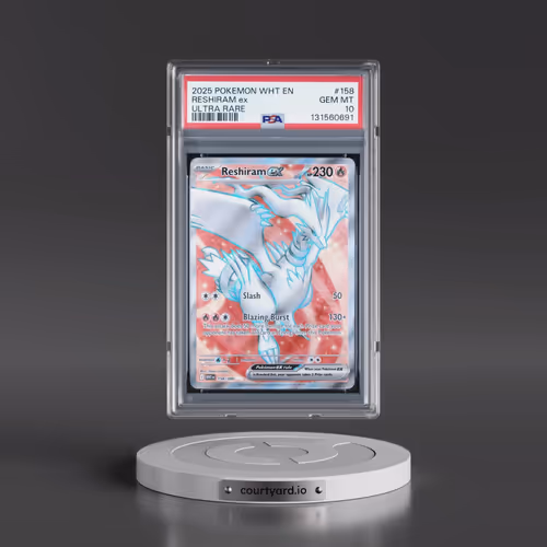 2025 Pokémon Wht EN-White Flare #158 Reshiram EX - Holo Ultra Rare (PSA 10 GEM MINT)