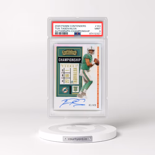 2020 Panini Contenders #103 Tua Tagovailoa - Autograph-Championship (PSA 9 MINT)