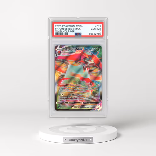 2020 Pokémon Sword & Shield Vivid Voltage #021 Orbeetle Vmax - Full Art (PSA 10 GEM MINT)