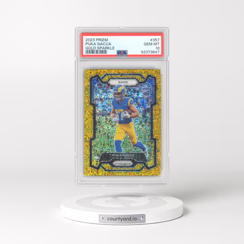 2023 Panini Prizm #357 Puka Nacua - Gold Sparkle (PSA 10 GEM MINT)