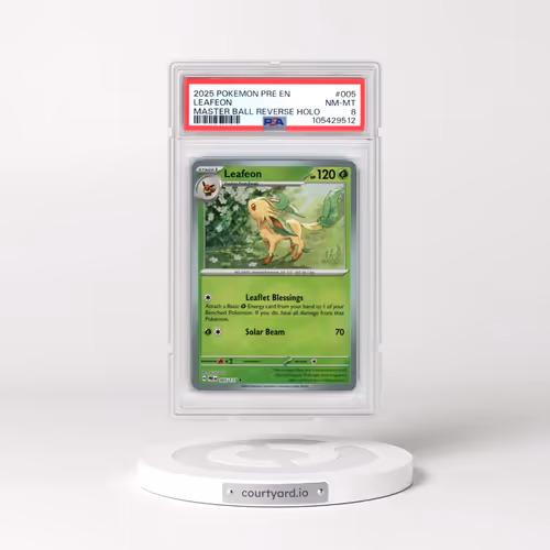 2025 Pokémon Pre EN-Prismatic Evolutions #005 Leafeon - Reverse Holo Master Ball (PSA 8 NM-MT)