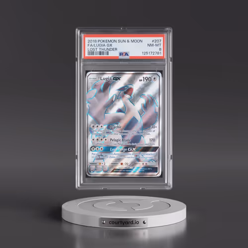 2018 Pokémon Sun & Moon Lost Thunder #207 Lugia GX - Holo Full Art (PSA 8 NM-MT)