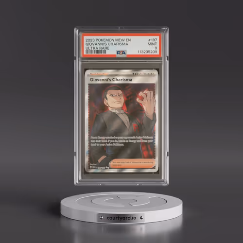2023 Pokémon Mew EN-151 #197 Giovanni's Charisma - Ultra Rare (PSA 9 MINT)