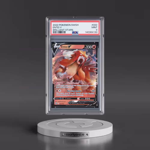 2022 Pokémon Sword & Shield Brilliant Stars #022 Entei V - Holo (PSA 9 MINT)