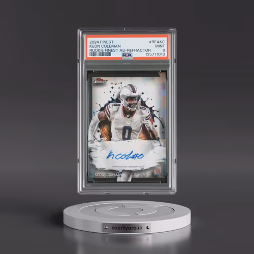 2024 Topps Finest Rookie Finest Autographs #RFAKC Keon Coleman - Refractor (PSA 9 MINT)