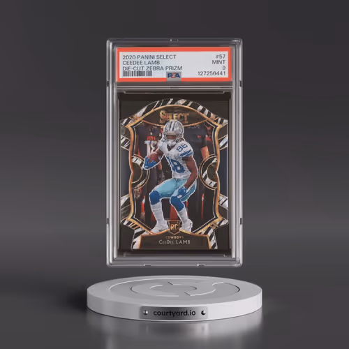 2020 Panini Select #57 Ceedee Lamb - Die-Cut Zebra Prizm (PSA 9 MINT)