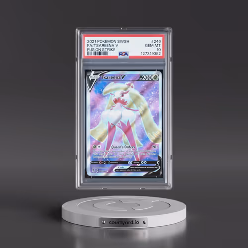 2021 Pokémon Sword & Shield Fusion Strike #246 Tsareena V - Holo Full Art (PSA 10 GEM MINT)