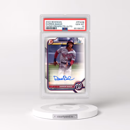 2022 Bowman Paper Prospects Autographs #PPADB Darren Baker (PSA 10 GEM MINT)