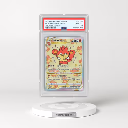 2023 Pokémon Sword and Shield Crown Zenith #GG37 Simisear Vstar - Full Art (PSA 10 GEM MINT)