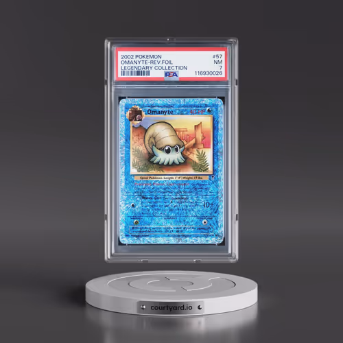 2002 Pokémon Legendary Collection #57 Omanyte - Reverse Foil (PSA 7 NM)