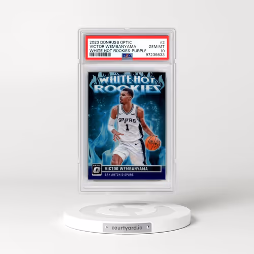 2023 Panini Donruss Optic White Hot Rookies #2 Victor Wembanyama - Purple (PSA 10 GEM MINT)